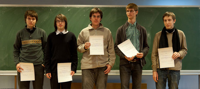 Finalists of the 15th All-Russian Möbius Contest (2011), nomination Undergraduates
